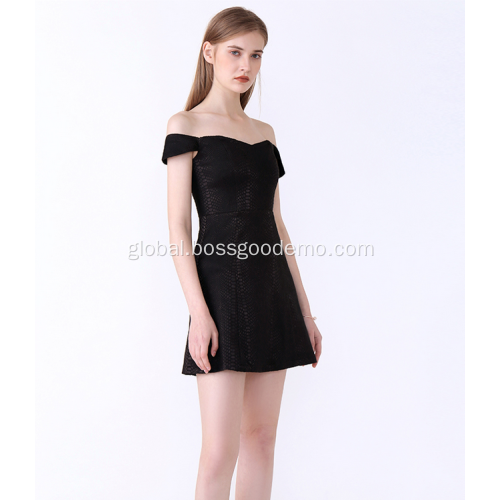 Wedding Party Dresses Off-shoulder Black Short Dress Factory